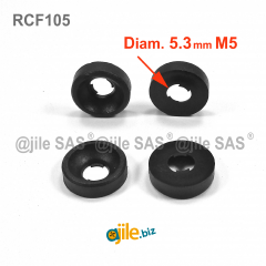 Rondelle Svasate In Nylon Nero M5 - Confezione Da 50 Pezzi, Per Viti A Testa Svasata, Isolanti E Antiruggine