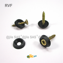 For M8 screws : nylon finishing cup washer BLACK for countersunk screws - Ajile 2