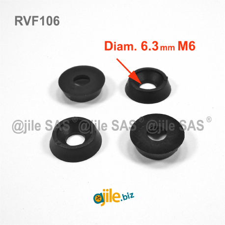 For M6 screws : nylon finishing cup washer BLACK for countersunk screws - Ajile