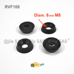 For M8 screws : nylon finishing cup washer BLACK for countersunk screws - Ajile 4