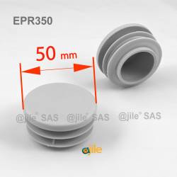 Round ribbed insert for tubes diam. 50 mm GREY plastic - Ajile 1