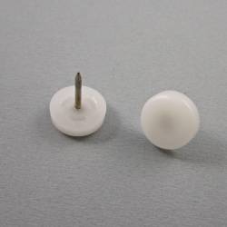 18 mm Plastic nail on furniture glide WHITE - Ajile 2