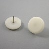 Sottosedia diam. 30 mm rotonda in plastica con chiodo - BIANCO