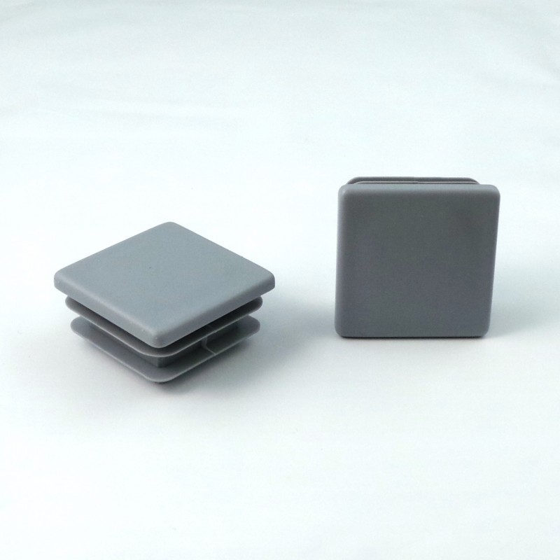Embout carré à ailettes 50 x 50 mm Plastique GRIS - Ajile Embout carré à ailettes 50 x 50 mm Plastique GRIS - Ajile