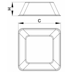 Quadratische Selbstklebende Gummi / Geräte -füsse Transparent 12,5 x 12,5 mm Umfang 5,8 mm Höhe x 20 Stück - Ajile 3