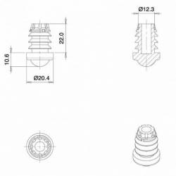 Puntale Calzante in Gomma Rinforzato Antiscivolo diametro 18 mm per Uso Scolastico e per Alberghi, Ristoranti e Cafe - Ajile 2