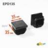 Inserto Quadrato di Plastica a Lamelle NERO per tubi di dimensoni 35 x 35 mm - Inserto Quadrato di Plastica NERO - inserto qu