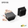 Inserto Quadrato di Plastica a Lamelle NERO per tubi di dimensoni 50 x 50 mm - Inserto Quadrato di Plastica NERO - inserto qu