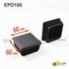 Inserto Quadrato di Plastica a Lamelle NERO per tubi di dimensoni 60 x 60 mm - Inserto Quadrato di Plastica NERO - inserto qu