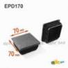 Inserto Quadrato di Plastica a Lamelle NERO per tubi di dimensoni 70 x 70 mm - Inserto Quadrato di Plastica NERO - inserto qu