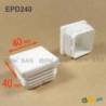Square Plastic Standard Ribbed Insert for Tubes 40 x 40 mm WHITE - Square Insert White - square insert - ferrule insert -