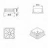 Inserto Quadrato di Plastica a Lamelle BIANCO per tubi di dimensoni 60 x 60 mm - Inserto Quadrato di Plastica BIANCO - insert