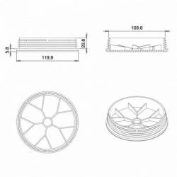 Embout Rond Plastique à Lamelles NOIR pour tube de diamètre EXTÉRIEUR 120 mm - Ajile 2