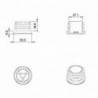 Round Plastic Ribbed Insert/Plug for 35 mm OUTER Diameter Tubes WHITE - Round Insert White - round insert - ferrule insert