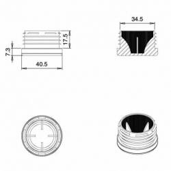 Kunststoff Lamellen-Stopfen für Rundrohre mit 40 mm AUSSENDURCHMESSER - WEISS - Ajile 2