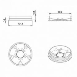 Inserto Rotondo di Plastica a Lamelle BIANCO per tubi di diametro ESTERIORE 100 mm - Ajile 2