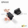 Rectangular Plastic Insert for 20x10 mm Tube Dimension and 1.0-2.5 mm Thickness BLACK - Rectangle Insert Black - rectangul