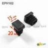 Inserto Rettangolare di Plastica a Lamelle NERO per tubi di dimensioni 20x15 mm con spessore 1,0-3,0 mm - Inserto Rettangolar