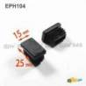 Rectangular Plastic Insert for 25x15 mm Tube Dimension and 1.0-2.5 mm Thickness BLACK - Rectangle Insert Black - rectangul