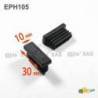 Rectangular Plastic Insert for 30x10 mm Tube Dimension and 1.0-2.5 mm Thickness BLACK - Rectangle Insert Black - rectangul