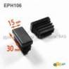 Rectangular Plastic Insert for 30x15 mm Tube Dimension and 1.0-2.5 mm Thickness BLACK - Rectangle Insert Black - rectangul