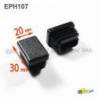 Rectangular Plastic Insert for 30x20 mm Tube Dimension and 1.0-2.5 mm Thickness BLACK - Rectangle Insert Black - rectangul