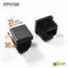 Rectangular Plastic Insert for 30x25 mm Tube Dimension and 1.0-2.5 mm Thickness BLACK - Rectangle Insert Black - rectangul