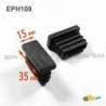 Rectangular Plastic Insert for 35x15 mm Tube Dimension and 1.0-2.5 mm Thickness BLACK - Rectangle Insert Black - rectangul
