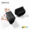Kunststoff Lamellen-Stopfen für Rechteckrohre mit 35x20 mm Aussenmass und 1,0-2,5 mm Dicke - SCHWARZ - Rechteckstopfen Schwarz
