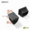 Rectangular Plastic Insert for 35x25 mm Tube Dimension and 1.0-3.0 mm Thickness BLACK - Rectangle Insert Black - rectangul