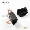 Rectangular Plastic Insert for 40x20 mm Tube Dimension and 1.0-3.0 mm Thickness BLACK - Rectangle Insert Black - rectangul