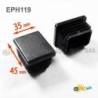 Rectangular Plastic Insert for 45x35 mm Tube Dimension and 1,0-3,5 mm Thickness BLACK - Rectangle Insert Black - rectangul