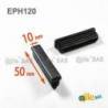 Rectangular Plastic Insert for 50x10 mm Tube Dimension and 1,0-2,0 mm Thickness BLACK - Rectangle Insert Black - rectangul