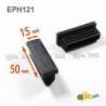 Rectangular Plastic Insert for 50x15 mm Tube Dimension and 1,0-3,0 mm Thickness BLACK - Rectangle Insert Black - rectangul