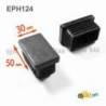 Rectangular Plastic Insert for 50x30 mm Tube Dimension and 1,0-2,75 mm Thickness BLACK - Rectangle Insert Black - rectangu