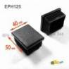 Rectangular Plastic Insert for 50x40 mm Tube Dimension and 1,0-3,0 mm Thickness BLACK - Rectangle Insert Black - rectangul