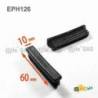 Rectangular Plastic Insert for 60x10 mm Tube Dimension and 1,0-2,0 mm Thickness BLACK - Rectangle Insert Black - rectangul