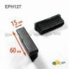 Rectangular Plastic Insert for 60x15 mm Tube Dimension and 1,0-3,0 mm Thickness BLACK - Rectangle Insert Black - rectangul