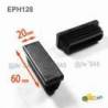 Rectangular Plastic Insert for 60x20 mm Tube Dimension and 1,0-3,0 mm Thickness BLACK - Rectangle Insert Black - rectangul
