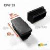 Rectangular Plastic Insert for 60x30 mm Tube Dimension and 1,0-2,5 mm Thickness BLACK - Rectangle Insert Black - rectangul