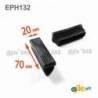 Inserto Rettangolare di Plastica a Lamelle NERO per tubi di dimensioni 70x20 mm con spessore 1,0-2,5 mm - Inserto Rettangolar