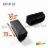 Rectangular Plastic Insert for 70x30 mm Tube Dimension and 1,0-2,5 mm Thickness BLACK - Rectangle Insert Black - rectangul