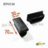 Rectangular Plastic Insert for 70x30 mm Tube Dimension and 2,5-4,0 mm Thickness BLACK - Rectangle Insert Black - rectangul