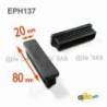 Rectangular Plastic Insert for 80x20 mm Tube Dimension and 1,0-4,0 mm Thickness BLACK - Rectangle Insert Black - rectangul