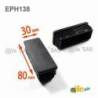 Rectangular Plastic Insert for 80x30 mm Tube Dimension and 1,0-2,75 mm Thickness BLACK - Rectangle Insert Black - rectangu