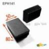 Rectangular Plastic Insert for 80x50 mm Tube Dimension and 1,0-2,5 mm Thickness BLACK - Rectangle Insert Black - rectangul