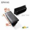 Rectangular Plastic Insert for 90x40 mm Tube Dimension and 1,0-2,5 mm Thickness BLACK - Rectangle Insert Black - rectangul