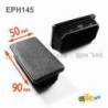 Rectangular Plastic Insert for 90x50 mm Tube Dimension and 2,1-4,0 mm Thickness BLACK - Rectangle Insert Black - rectangul