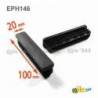 Embout Rectangulaire NOIR pour tube de dimension 100x20 mm et d'épaisseur 1,0-3,0 mm - embout rectangulaire noir - embout