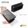Rectangular Plastic Insert for 100x50 mm Tube Dimension and 1,0-4,0 mm Thickness BLACK - Rectangle Insert Black - rectangu